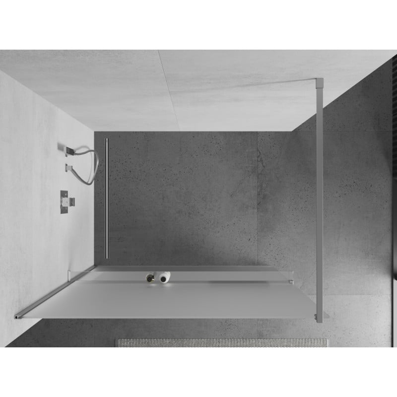 Mexen Kioto+ shower wall with shelf Walk-in 120 x 200 cm, frost, chrome - 800-120-121-01-30