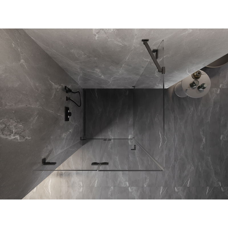 Mexen Lunar-F folding shower cabin left 70 x 70 cm, transparent, brushed gun gray - 836-070-070-66-00-L