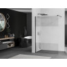 Mexen Kioto Walk-in Shower Wall 80 x 200 cm, Transparent/Frosted 8 mm, Black - 800-080-101-70-35