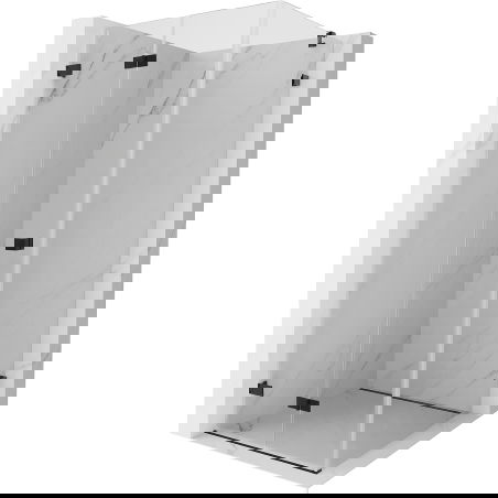 Mexen Lunar-F folding shower enclosure left 80 x 80 cm, transparent, black - 836-080-080-70-00-L