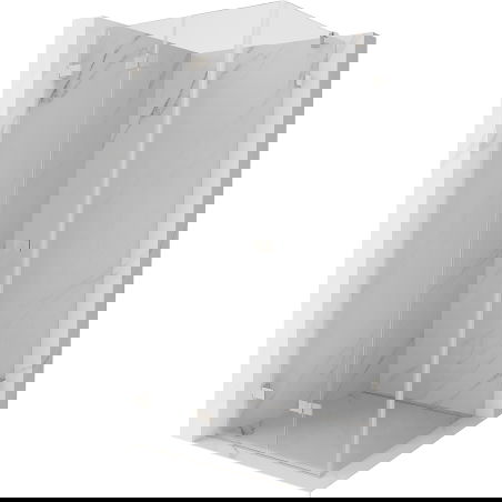 Mexen Lunar-F folding shower enclosure left 75 x 70 cm, transparent, brushed nickel - 836-075-070-97-00-L