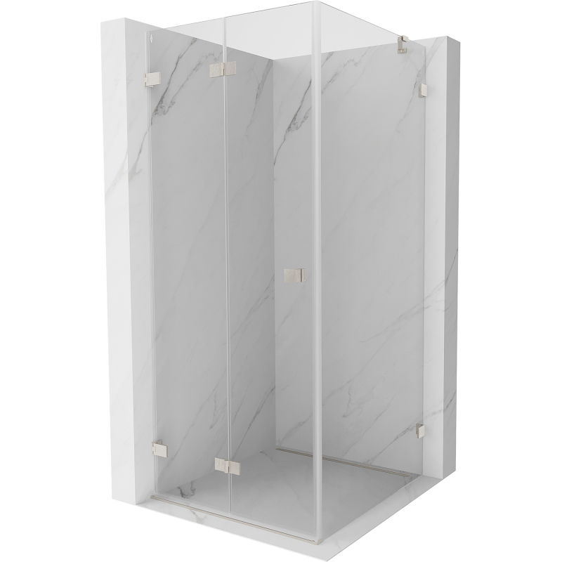Mexen Lunar-F folding shower cabin left 80 x 80 cm, transparent, brushed nickel - 836-080-080-97-00-L