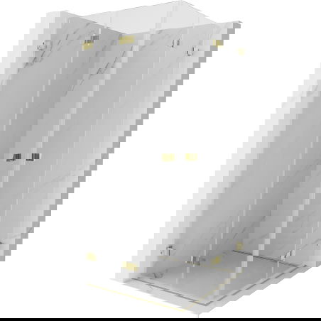 Mexen Lunar-F Duo 95 x 95 cm Folding Shower Enclosure, Transparent, Gold - 836-095L-095P-50-00