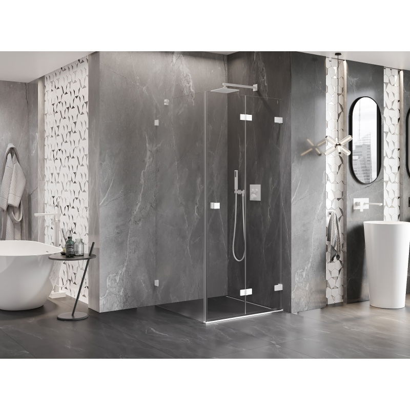 Mexen Lunar-F folding shower cabin right 70 x 70 cm, transparent, white - 836-070-070-20-00-P