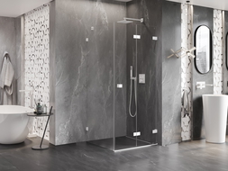 Mexen Lunar-F folding shower cabin right 70 x 70 cm, transparent, white - 836-070-070-20-00-P