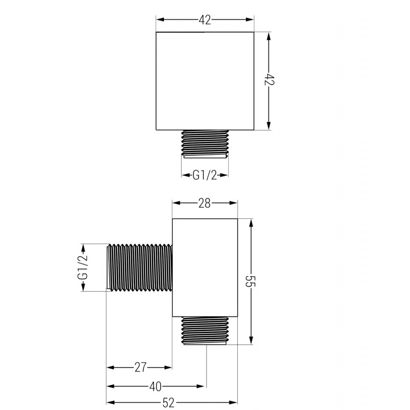 Mexen angular connector, black - 79345-70