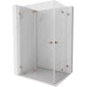 Mexen Lunar-F Duo folding shower enclosure 95 x 90 cm, transparent, brushed copper - 836-095L-090P-65-00