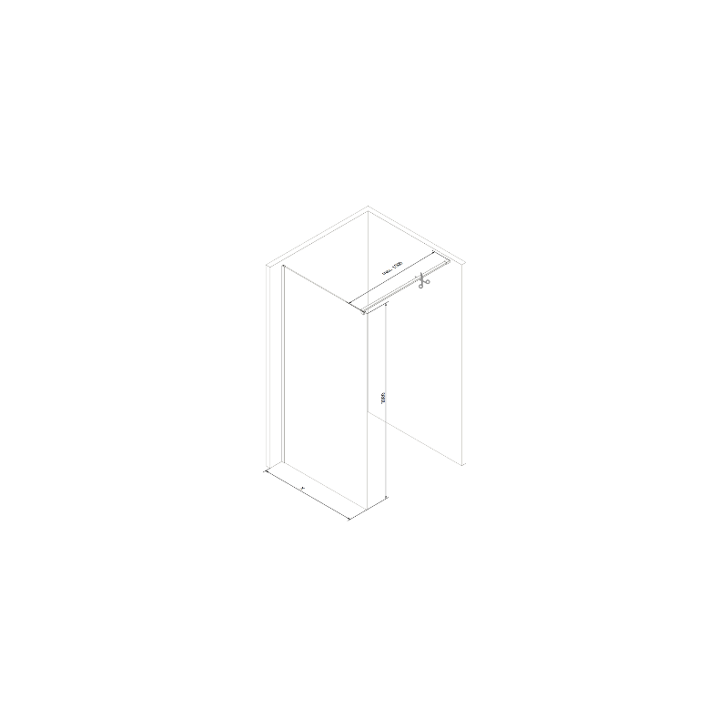 Mexen Kioto Walk-in Shower Screen 120 x 200 cm, Graphite 8 mm, Rose Gold - 800-120-101-60-40