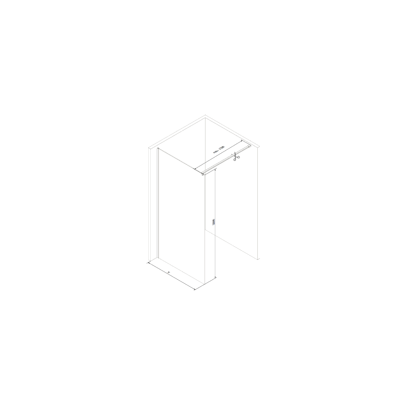 Mexen Kioto Walk-in Shower Wall 120 x 200 cm, Graphite 8 mm, Rose Gold - 800-120-101-60-40