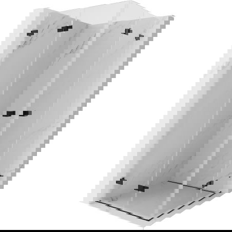 Mexen Lunar-F Duo folding shower enclosure 95 x 95 cm, transparent, black - 836-095L-095P-70-00
