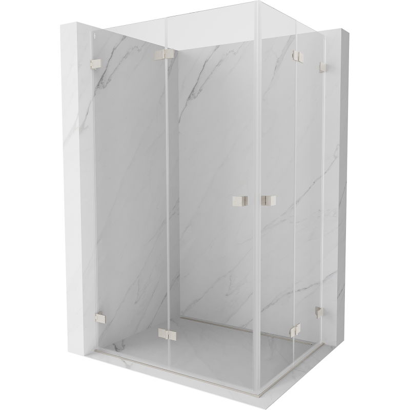 Mexen Lunar-F Duo Folding Shower Cabin 95 x 70 cm, Transparent, Brushed Nickel - 836-095L-070P-97-00