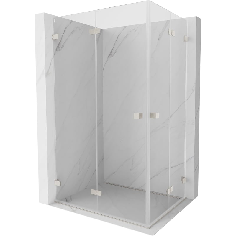 Mexen Lunar-F Duo Foldable Shower Cabin 95 x 90 cm, transparent, brushed nickel - 836-095L-090P-97-00