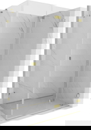 Mexen Lunar-F 90 x 70 cm Right Folding Shower Enclosure, Transparent, Gold - 836-090-070-50-00-P