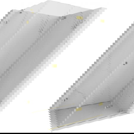 Mexen Lunar-F right folding shower enclosure 95 x 70 cm, transparent, gold - 836-095-070-50-00-P