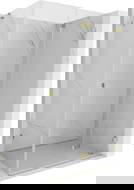 Mexen Lunar-F foldable shower cabin right 90 x 80 cm, transparent, gold - 836-090-080-50-00-P