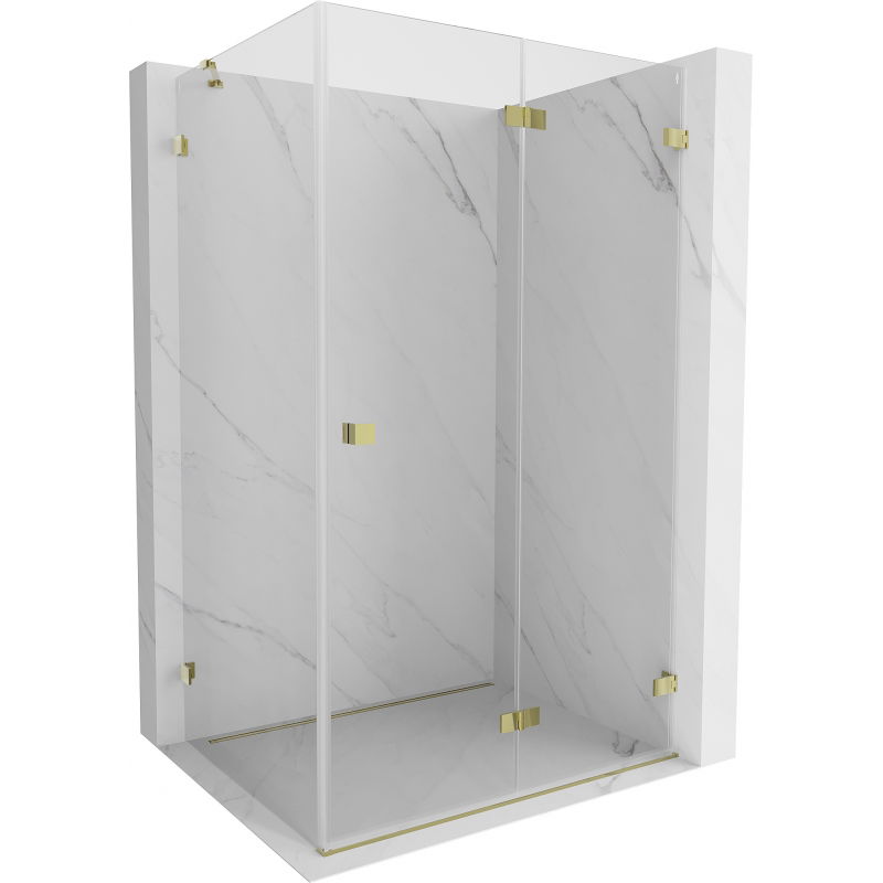 Mexen Lunar-F folding shower enclosure right 95 x 80 cm, transparent, gold - 836-095-080-50-00-P
