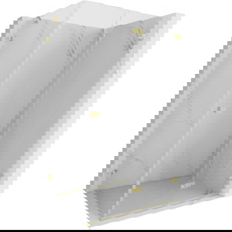 Mexen Lunar-F foldable shower cabin right 75 x 70 cm, transparent, brushed gold - 836-075-070-55-00-P