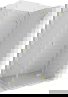 Mexen Lunar-F right foldable shower cabin 95 x 80 cm, transparent, brushed gold - 836-095-080-55-00-P