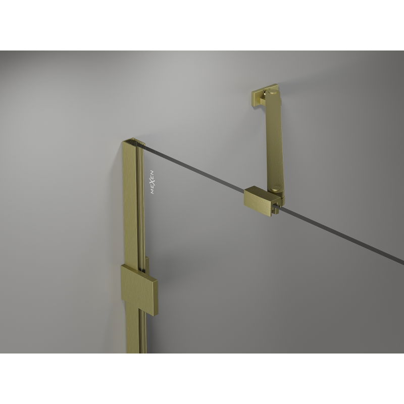 Mexen Lunar-F folding shower cabin right 100 x 100 cm, transparent, brushed gold - 836-100-100-55-00-P