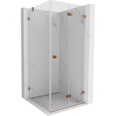 Mexen Lunar-F Folding Shower Enclosure Right 80 x 80 cm, Transparent, Rose Gold - 836-080-080-60-00-P