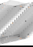 Mexen Lunar-F folding shower enclosure right 100 x 80 cm, transparent, rose gold- 836-100-080-60-00-P