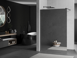 Mexen Kioto shower screen 100 x 200 cm, Mirror 8 mm, Black - 800-100-101-70-50