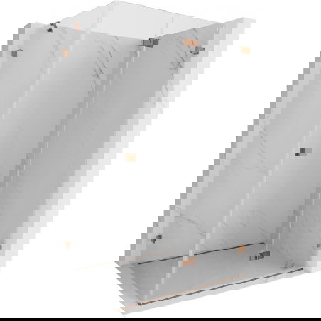 Mexen Lunar-F right folding shower enclosure 95 x 90 cm, transparent, rose gold- 836-095-090-60-00-P