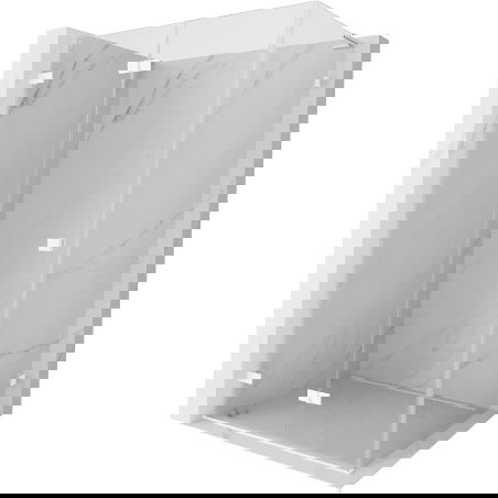Mexen Lunar-F L folding shower enclosure left 95 x 70 cm, transparent, white - 836L-095-070-20-00-L