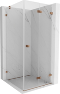 Mexen Lunar-F folding shower enclosure right 100 x 100 cm, transparent, rose gold- 836-100-100-60-00-P