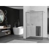 Mexen Kioto+ shower wall with Walk-in shelf 120 x 200 cm, black frame, chrome - 800-120-121-01-70