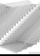 Mexen Lunar-F L folding shower enclosure left 85 x 80 cm, transparent, gold - 836L-085-080-50-00-L