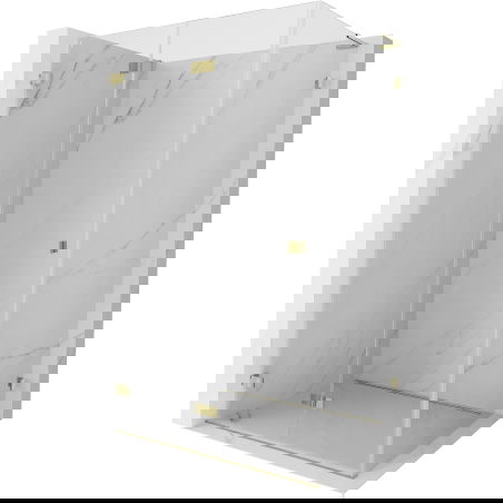 Mexen Lunar-F L left folding shower cabin 95 x 80 cm, transparent, gold - 836L-095-080-50-00-L