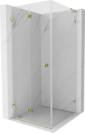 Mexen Lunar-F L folding shower cabin left 90 x 90 cm, transparent, gold - 836L-090-090-50-00-L