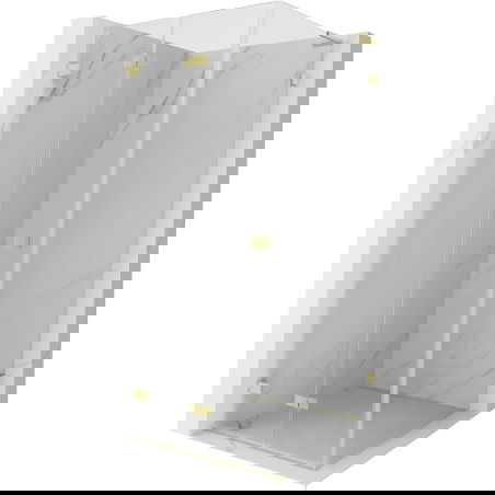 Mexen Lunar-F L folding shower enclosure left 70 x 70 cm, transparent, brushed gold - 836L-070-070-55-00-L