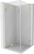 Mexen Lunar-F L folding shower enclosure left 70 x 70 cm, transparent, brushed gold - 836L-070-070-55-00-L