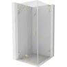 Mexen Lunar-F L foldable shower cabin left 90 x 90 cm, transparent, brushed gold - 836L-090-090-55-00-L