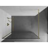 Mexen Kioto Walk-in Shower Wall 100 x 200 cm, Black Frame 8 mm, Gold - 800-100-101-50-70