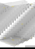 Mexen Lunar-F L foldable shower cabin left 100 x 90 cm, transparent, brushed gold - 836L-100-090-55-00-L