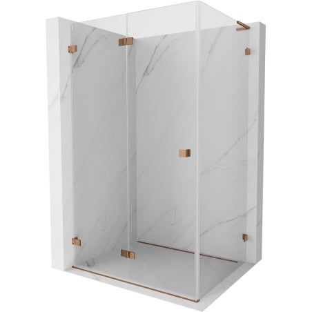 Mexen Lunar-F L folding shower enclosure left 75 x 70 cm, transparent, rose gold - 836L-075-070-60-00-L