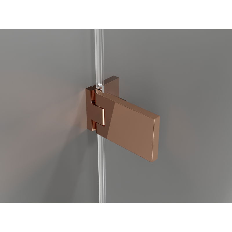 Mexen Lunar-F L folding shower cabin left 90 x 80 cm, transparent, rose gold - 836L-090-080-60-00-L