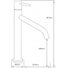 Mexen Rumba high basin mixer, gold - 73510-50