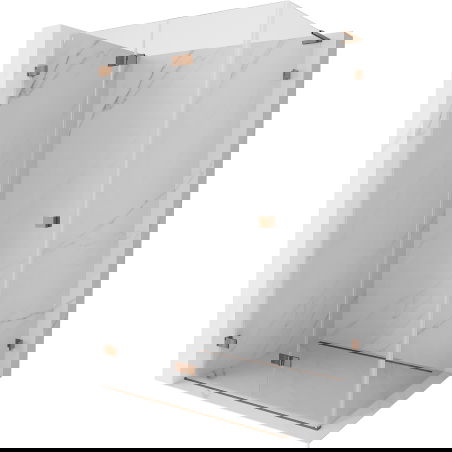 Mexen Lunar-F L folding shower cabin left 100 x 90 cm, transparent, rose gold - 836L-100-090-60-00-L