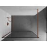 Mexen Kioto shower screen 90 x 200 cm, Transparent/Black pattern 8 mm, Rose gold - 800-090-101-60-70