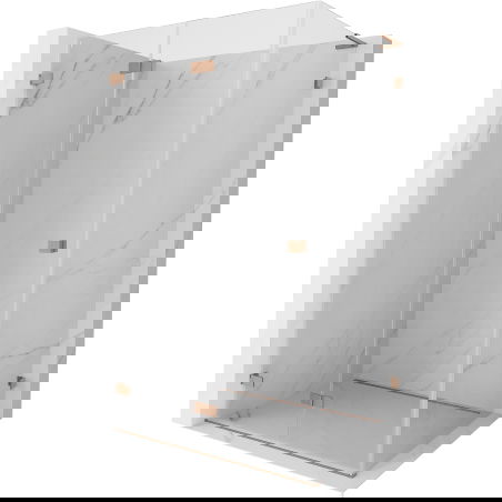 Mexen Lunar-F L foldable left shower cabin 95 x 80 cm, transparent, brushed copper - 836L-095-080-65-00-L