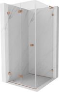 Mexen Lunar-F L foldable shower cabin left 90 x 90 cm, transparent, brushed copper - 836L-090-090-65-00-L