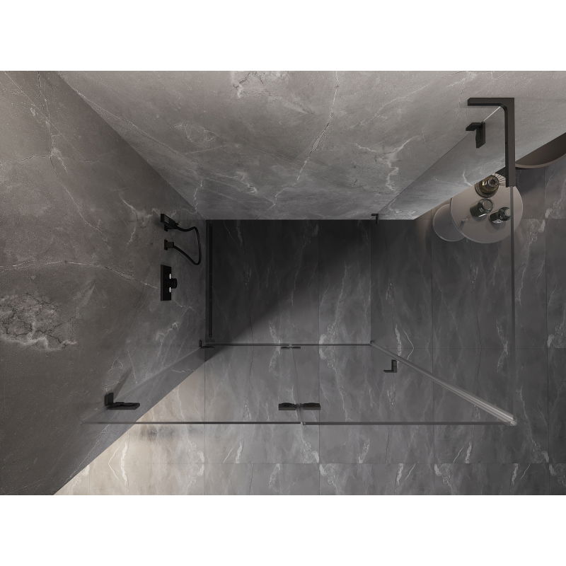 Mexen Lunar-F L folding shower enclosure left 85 x 80 cm, transparent, brushed gun gray - 836L-085-080-66-00-L