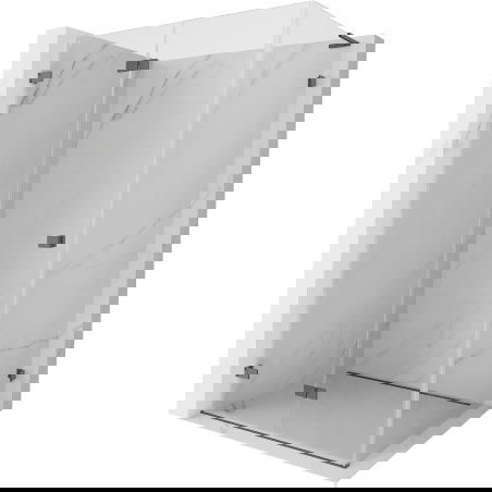 Mexen Lunar-F L folding shower enclosure left 90 x 80 cm, transparent, gun gray brushed - 836L-090-080-66-00-L