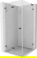 Mexen Lunar-F L foldable shower enclosure left 100 x 100 cm, transparent, brushed gun gray - 836L-100-100-66-00-L