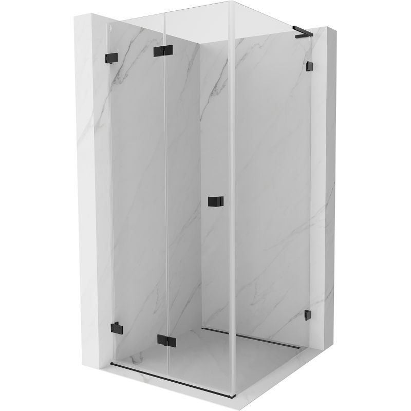 Mexen Lunar-F L folding shower enclosure left 70 x 70 cm, transparent, black - 836L-070-070-70-00-L