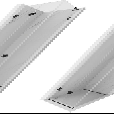 Mexen Lunar-F L folding shower cabin left 70 x 70 cm, transparent, black - 836L-070-070-70-00-L